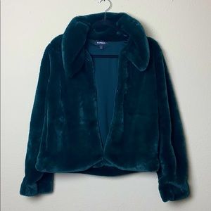 Express Faux Fur Emerald Jacket (only worn once)